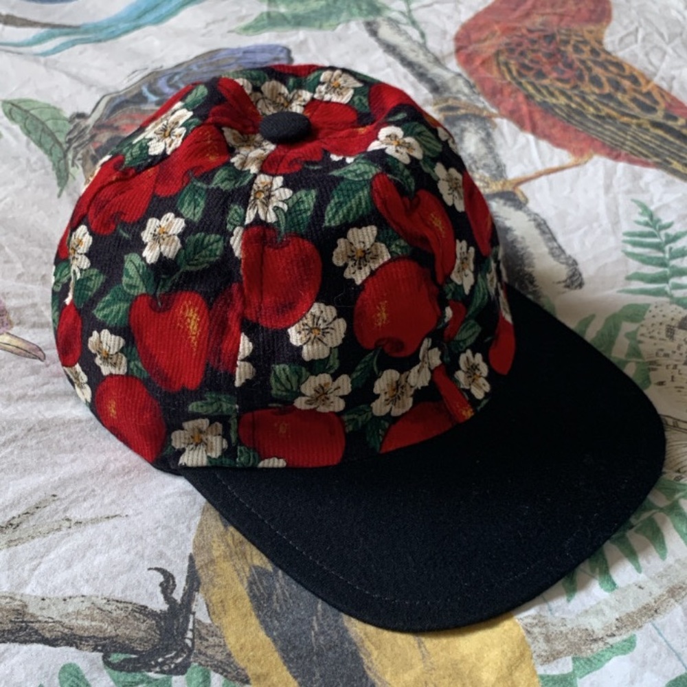 Vintage 100% cotton lightweight apple blossom baseball cap brimmed hat